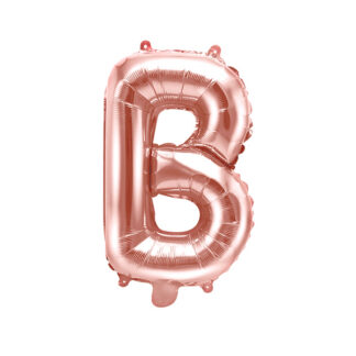 Balon foliowy Litera ''B'', 35cm, różowe złoto