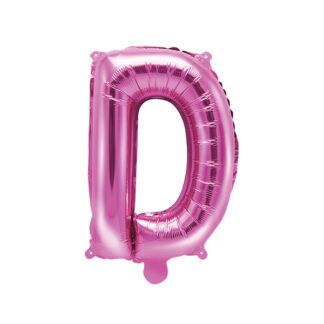 Balon foliowy Litera ''D'', 35cm, ciemny różowy