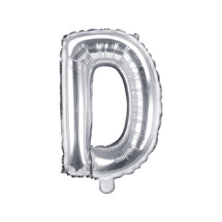 Balon foliowy Litera ''D'', 35cm, srebrny