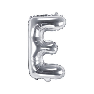 Balon foliowy Litera ''E'', 35cm, srebrny