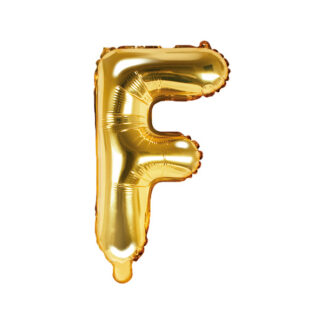 Balon foliowy Litera ''F'', 35cm, złoty