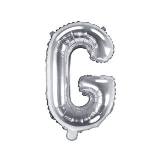 Balon foliowy Litera ''G'', 35cm, srebrny