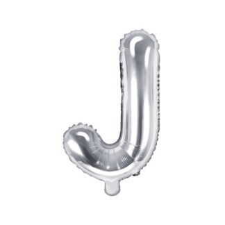 Balon foliowy Litera ''J'', 35cm, srebrny