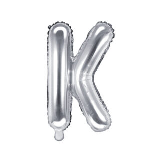 Balon foliowy Litera ''K'', 35cm, srebrny