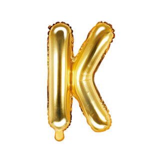 Balon foliowy Litera ''K'', 35cm, złoty