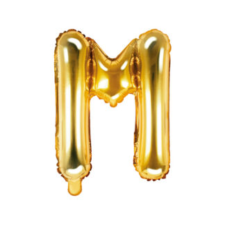 Balon foliowy Litera ''M'', 35cm, złoty