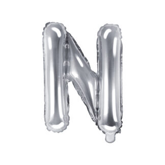 Balon foliowy Litera ''N'', 35cm, srebrny