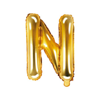Balon foliowy Litera ''N'', 35cm, złoty