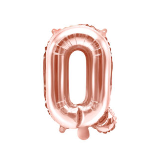 Balon foliowy Litera ''Q'', 35cm, różowe złoto