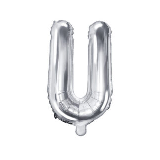 Balon foliowy Litera ''U'', 35cm, srebrny