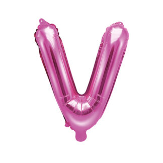 Balon foliowy Litera ''V'', 35cm, ciemny różowy