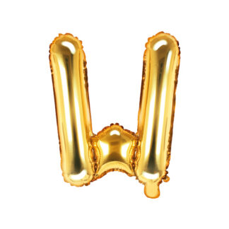 Balon foliowy Litera ''W'', 35cm, złoty