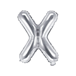 Balon foliowy Litera ''X'', 35cm, srebrny