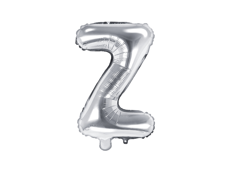 Balon foliowy Litera ''Z'', 35cm, srebrny
