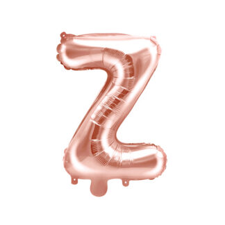 Balon foliowy Litera ''Z'', 35cm, różowe złoto