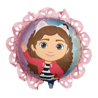 Balon foliowy pastylka z falbanką Koci Domek Gabi, 52x52 cm, mix