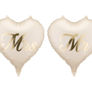 Balony foliowe serca MR i MRS, 45 cm, mix (1 op. / 2 szt.)