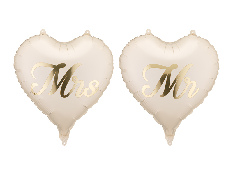 Balony foliowe serca MR i MRS, 45 cm, mix (1 op. / 2 szt.)