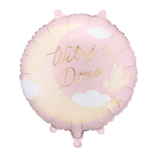 Balon foliowy pastylka ”Witaj w Domu”, 35×35 cm, jasnoróżowy