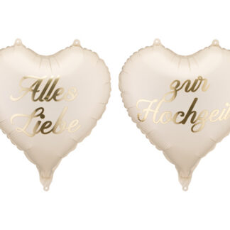 Balony foliowe serca ”Alles Liebe zur Hochzeit”, 45 cm, mix (1 op. / 2 szt.)
