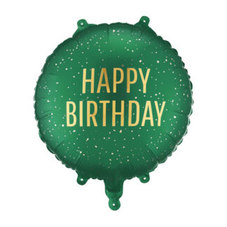 Balon foliowy pastylka ''Happy Birthday'', 35x35 cm, ciemnozielony