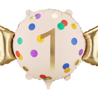 Balon foliowy Cukierek ”1”, 61×37 cm, mix
