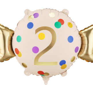 Balon foliowy Cukierek ”2”, 61×37 cm, mix