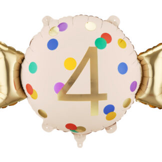 Balon foliowy Cukierek ”4”, 61×37 cm, mix