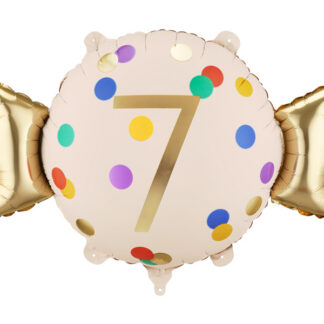 Balon foliowy Cukierek ”7”, 61×37 cm, mix