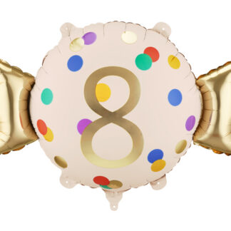 Balon foliowy Cukierek ”8”, 61×37 cm, mix