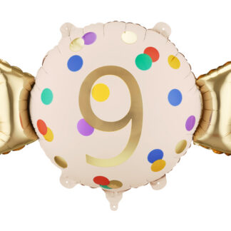 Balon foliowy Cukierek ”9”, 61×37 cm, mix