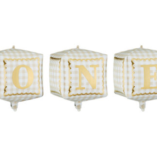 Balony foliowe kostki ”One”, 34 x 36 cm, mix (1 op. / 3 szt.)