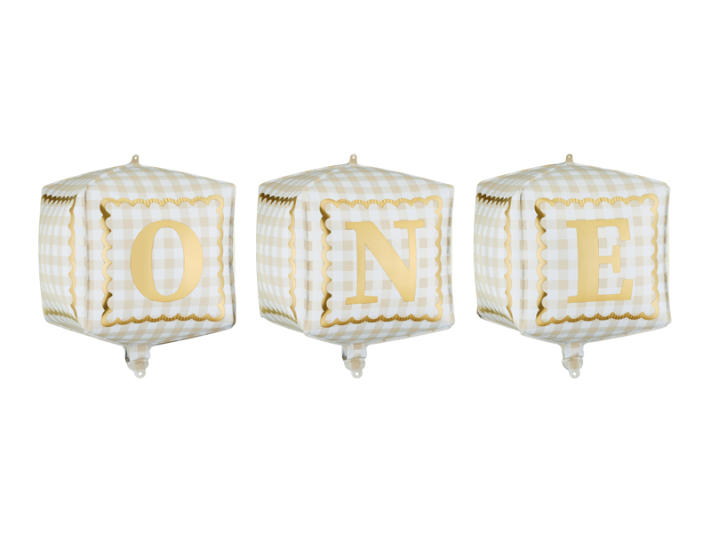 Balony foliowe kostki ''One'', 34 x 36 cm, mix (1 op. / 3 szt.)