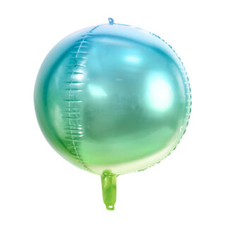 Balon foliowy Kula ombre, niebiesko-zielony, 35cm