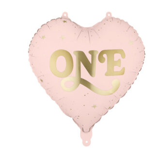 Balon foliowy Serce ”One”, 45 cm, jasny różowy