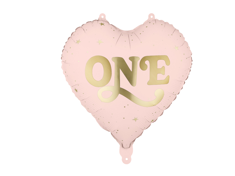 Balon foliowy Serce ''One'', 45 cm, jasny różowy