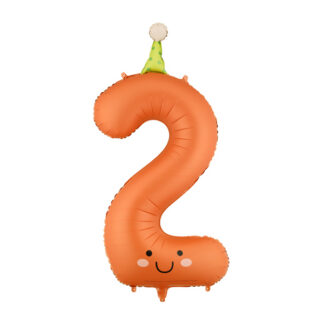 Balon foliowy Cyfra ”2”, 86cm, pomarańczowy