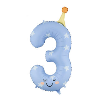 Balon foliowy Cyfra ”3”, 86cm, niebieski