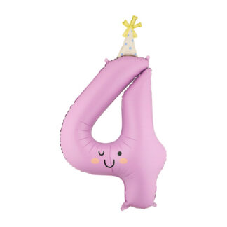 Balon foliowy Cyfra ”4”, 86cm, lawendowy