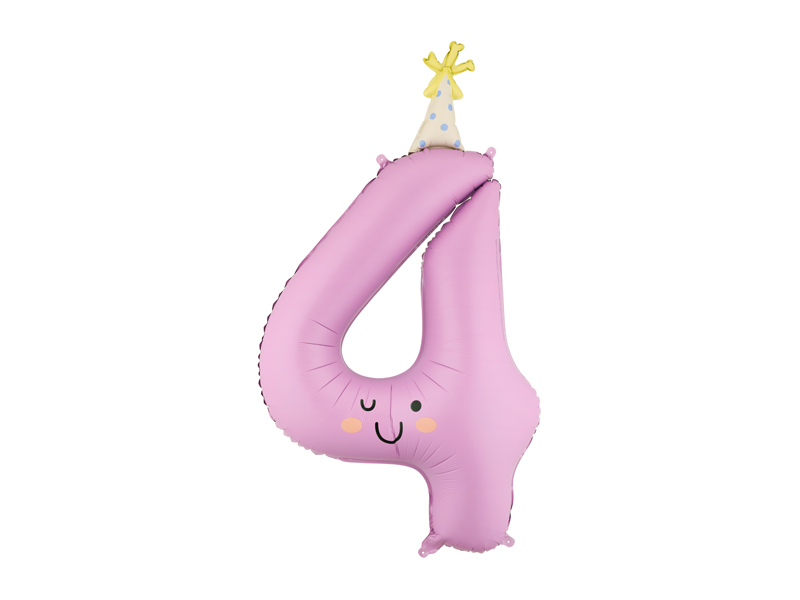 Balon foliowy Cyfra ''4'', 86cm, lawendowy