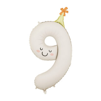 Balon foliowy Cyfra ”9”, 86cm, kremowy