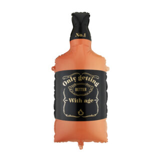 Balon foliowy Whisky, 34×86 cm, pomarańczowo-czarny