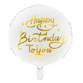 Balon foliowy ”Happy Birthday To You”, 35cm, biały