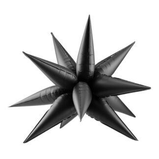 Balon foliowy Gwiazda 3D, 95cm, czarny