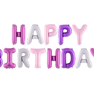 Balon foliowy Happy Birthday, 340x35cm, mix