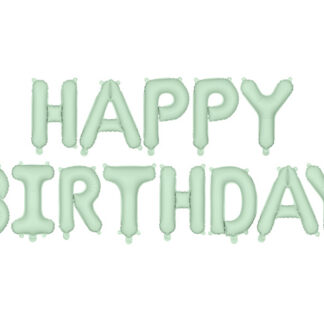Balon foliowy Happy Birthday, 340x35cm, zieleń
