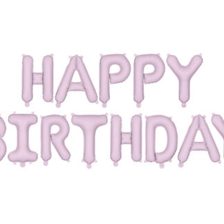 Balon foliowy Happy Birthday, 340x35cm, fiolet