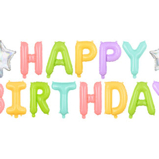 Balon foliowy Happy Birthday, 395x35cm, mix