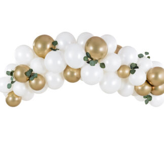 Girlanda balonowa – biało-złota, 200cm (1 op. / 60 szt.)