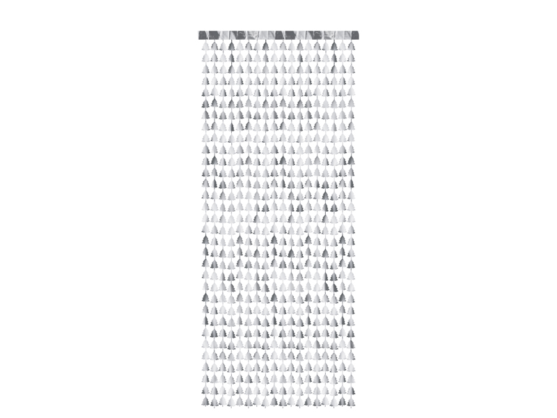Kurtyna - Choinka, srebrny, 100x245 cm